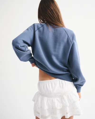 Abercrombie & Fitch Graphic Raglan Classic Sunday Crew In Blue