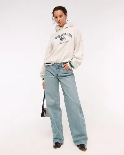 Abercrombie & Fitch Philadelphia Eagles Sunday Hoodie In White