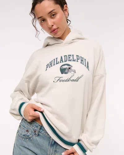 Abercrombie & Fitch Philadelphia Eagles Sunday Hoodie In White