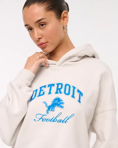 Abercrombie & Fitch Detroit Lions Sunday Hoodie In White