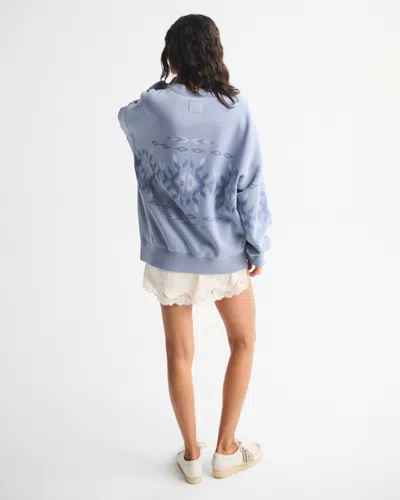 Abercrombie & Fitch Montana Oversized Sunday Crew In Blue