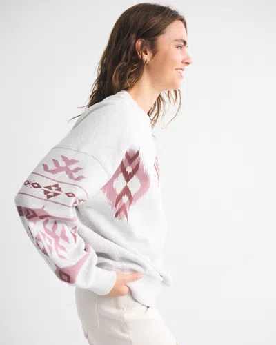 Abercrombie & Fitch Aspen Oversized Sunday Crew In Gray