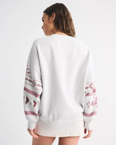 Abercrombie & Fitch Aspen Oversized Sunday Crew In Gray