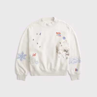 Abercrombie & Fitch Sunday Mockneck Crew In Brown