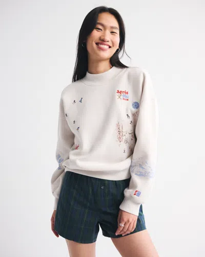 Abercrombie & Fitch Sunday Mockneck Crew In Brown