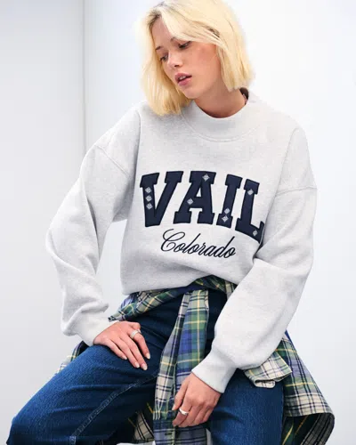 Abercrombie & Fitch Sunday Mockneck Crew In White