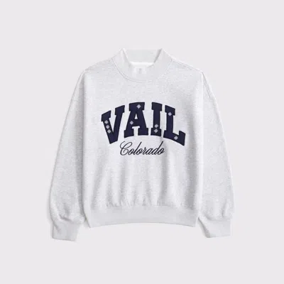 Abercrombie & Fitch Sunday Mockneck Crew In White