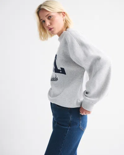 Abercrombie & Fitch Sunday Mockneck Crew In White