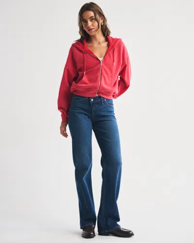 Abercrombie & Fitch Sunday Hooded Full-zip In Red