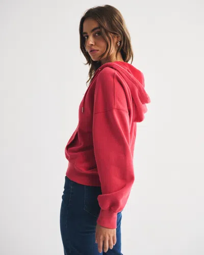 Abercrombie & Fitch Sunday Hooded Full-zip In Red