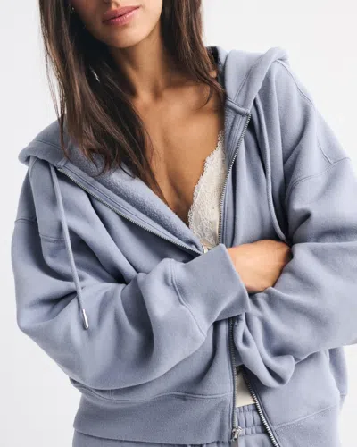 Abercrombie & Fitch Sunday Hooded Full-zip In Blue