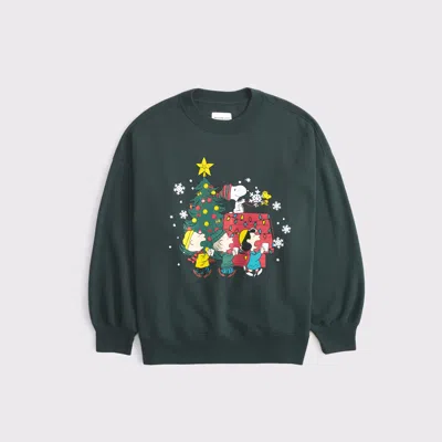 Abercrombie & Fitch Peanuts Sunday Crew In Green