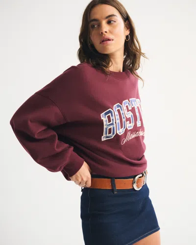 Abercrombie & Fitch Plaid  Sunday Crew In Burgundy