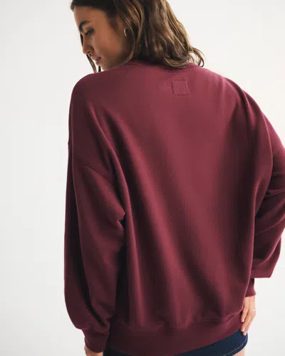 Abercrombie & Fitch Plaid  Sunday Crew In Burgundy