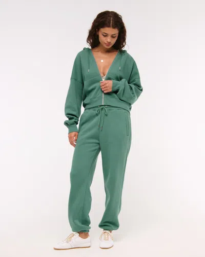 Abercrombie & Fitch Sunday Hooded Full-zip In Green