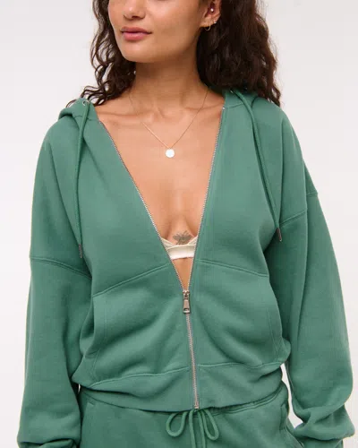 Abercrombie & Fitch Sunday Hooded Full-zip In Green
