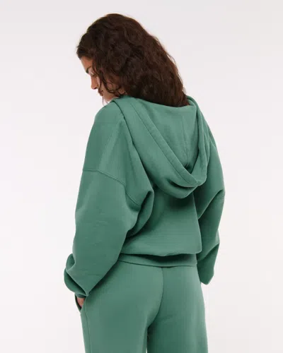 Abercrombie & Fitch Sunday Hooded Full-zip In Green
