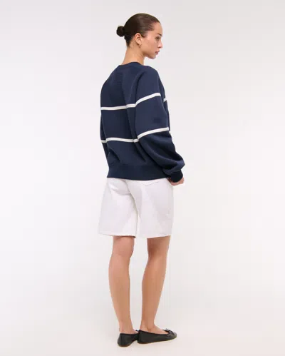 Abercrombie & Fitch Sporty Graphic Crew In Blue