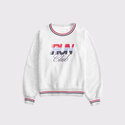 Abercrombie & Fitch Run Club Graphic Crew In Gray