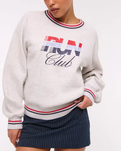 Abercrombie & Fitch Run Club Graphic Crew In Gray