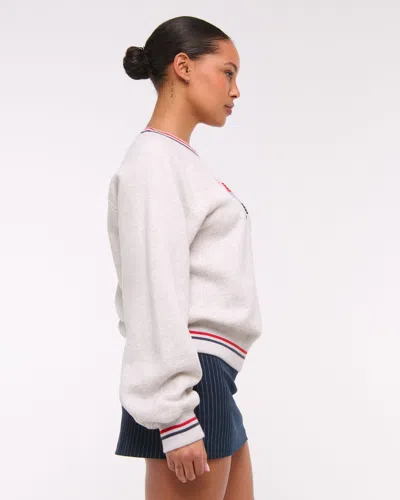 Abercrombie & Fitch Run Club Graphic Crew In Gray