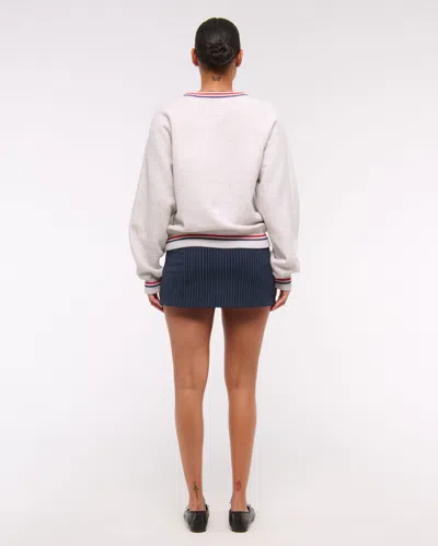 Abercrombie & Fitch Run Club Graphic Crew In Gray