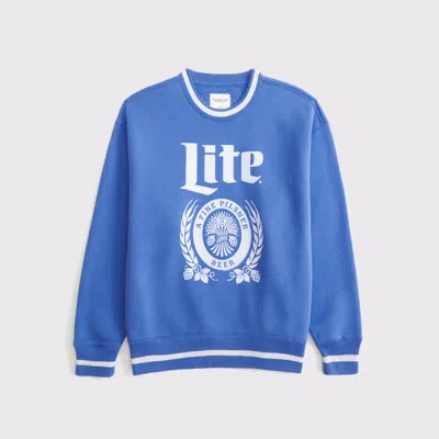 Abercrombie & Fitch Miller Lite Oversized Sunday Crew In Blue