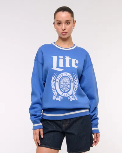 Abercrombie & Fitch Miller Lite Oversized Sunday Crew In Blue