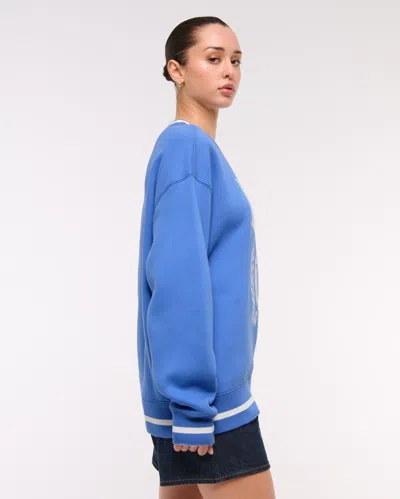 Abercrombie & Fitch Miller Lite Oversized Sunday Crew In Blue