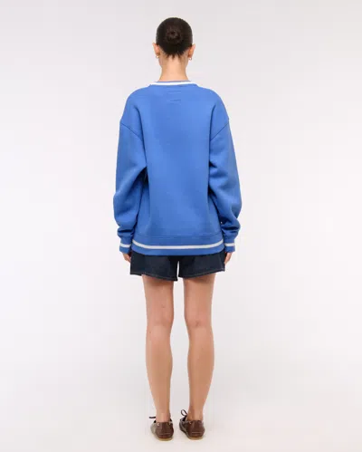 Abercrombie & Fitch Miller Lite Oversized Sunday Crew In Blue