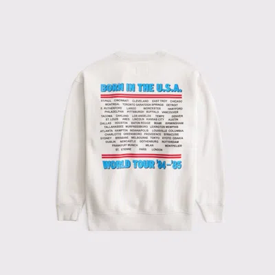 Abercrombie & Fitch Bruce Springsteen Oversized Sunday Crew In White