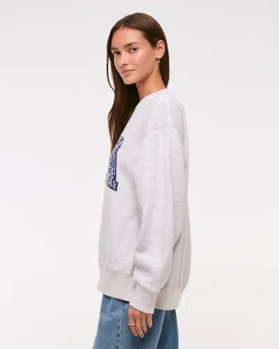 Abercrombie & Fitch Usa Oversized Sunday Crew In Gray