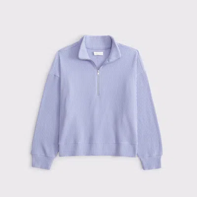 Abercrombie & Fitch Lounge Brushed Rib Half-zip In Purple