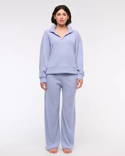 Abercrombie & Fitch Lounge Brushed Rib Half-zip In Purple