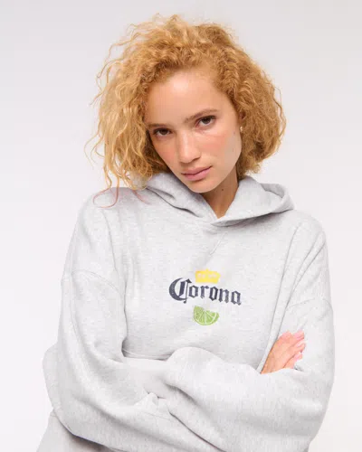 Abercrombie & Fitch Corona Graphic Hoodie In Gray