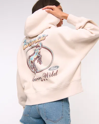 Abercrombie & Fitch Ford Graphic Sunday Hoodie In Sand