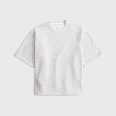 Abercrombie & Fitch Oversized Short-sleeve Fleece Tee In Gray
