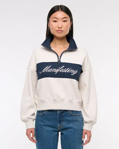 Abercrombie & Fitch Sunday Half-zip In Sand