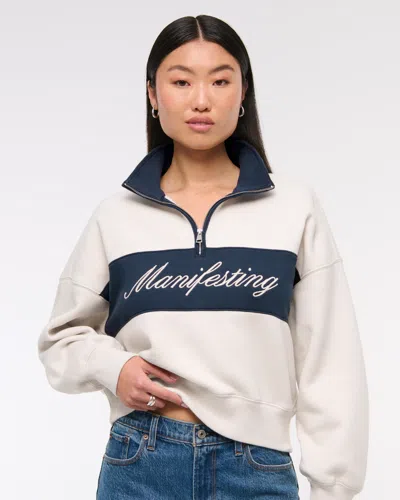 Abercrombie & Fitch Sunday Half-zip In Sand