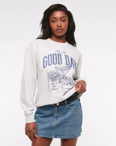 Abercrombie & Fitch Good Day Graphic Sunday Crew In Blue