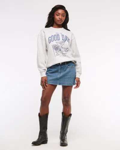 Abercrombie & Fitch Good Day Graphic Sunday Crew In Blue
