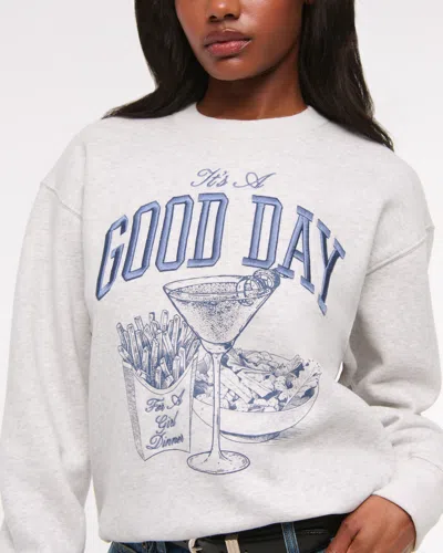 Abercrombie & Fitch Good Day Graphic Sunday Crew In Blue
