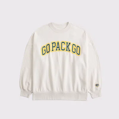 Abercrombie & Fitch Green Bay Packers Graphic Oversized Sunday Crew In Neutral