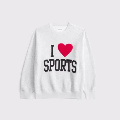 Abercrombie & Fitch I Love Sports  Sunday Crew In Gray