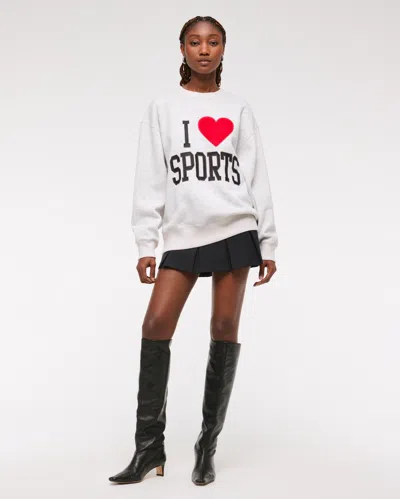 Abercrombie & Fitch I Love Sports  Sunday Crew In Gray