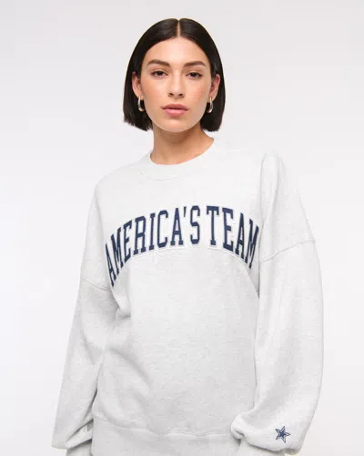 Abercrombie & Fitch Dallas Cowboys Graphic Oversized Sunday Crew In White