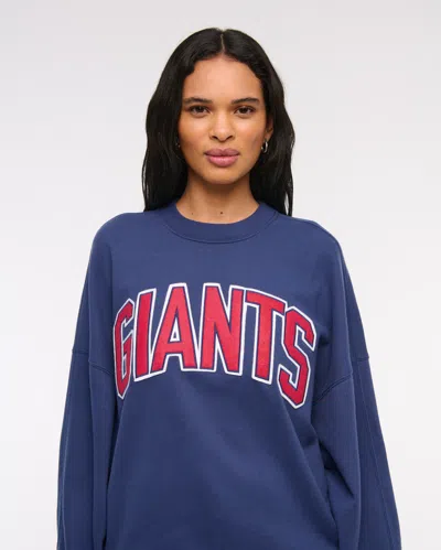 Abercrombie & Fitch New York Giants Graphic Oversized Sunday Crew In White