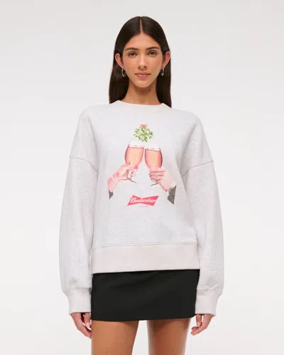 Abercrombie & Fitch Budweiser Classic Sunday Crew In Gray