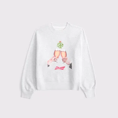 Abercrombie & Fitch Budweiser Classic Sunday Crew In Gray