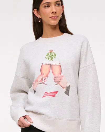 Abercrombie & Fitch Budweiser Classic Sunday Crew In Gray